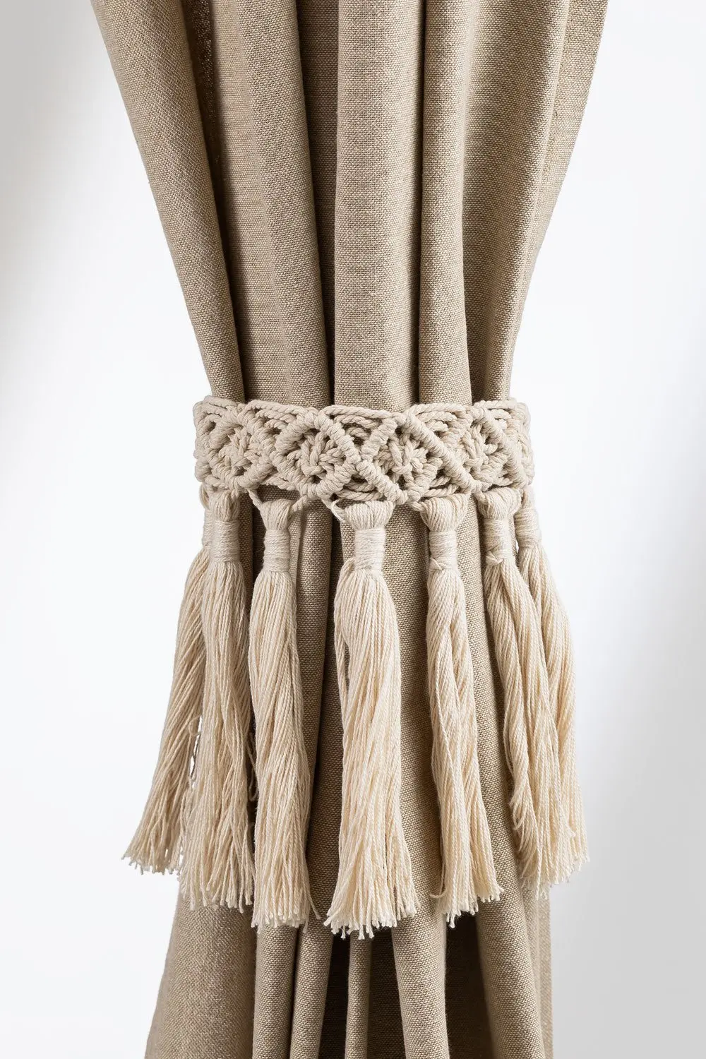 Curtain Tieback Macrame Boho String Tie Backs Housewarming Gift High Quality Tieback for Living Spaces