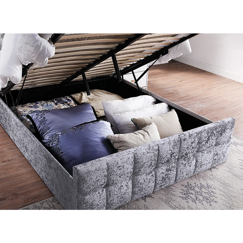 Top Pick Upholstered Ottoman Velvet Texture Bed Frame SILVANNA Modern Luxury for Hotel Bulk Buy Suitable for Both Gender