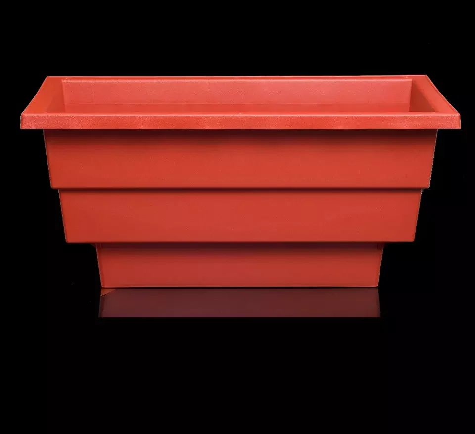 Plant Pot for Container Accessories Rectangular Planter Box Flower Tub / POTS / Pergola Red Brick Color Rectangle Pot Plastic