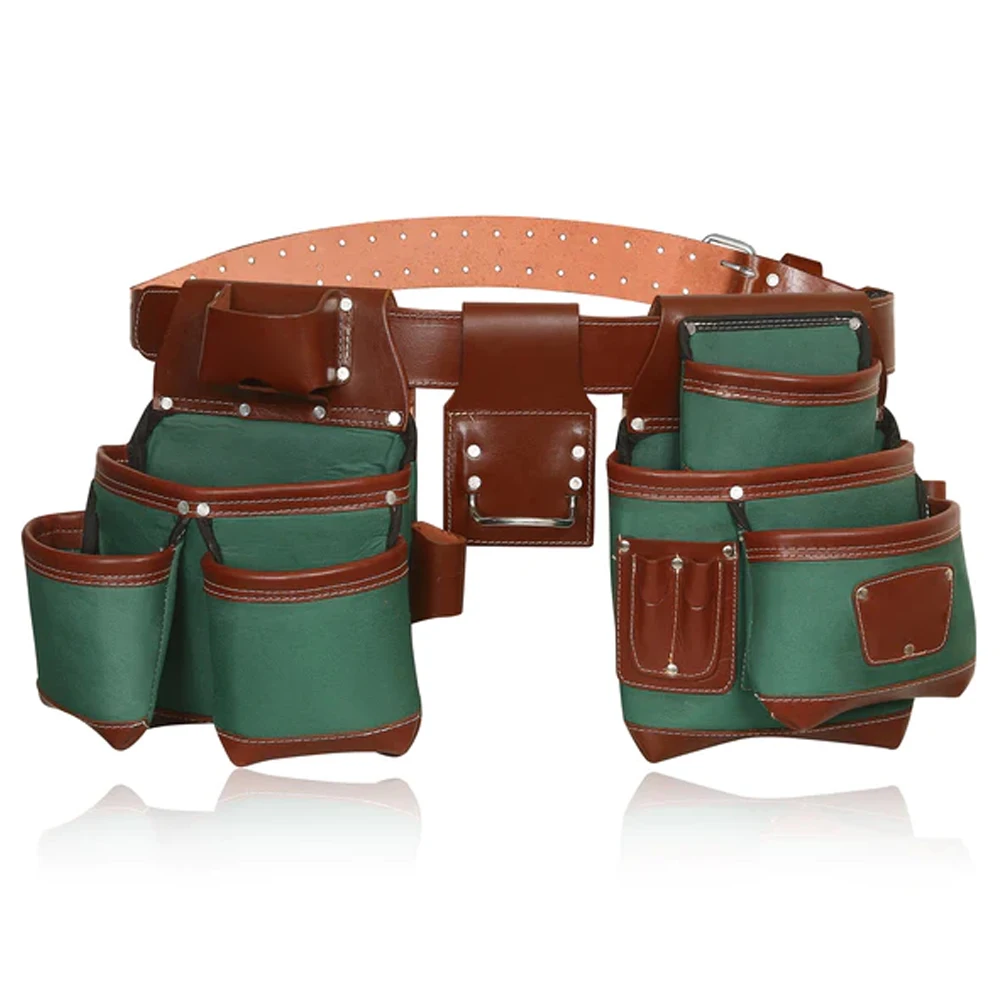Latest Model Good Quality Heavy Duty Leather mixed Fabric Tool Bag For Working Professional Tool Belt
