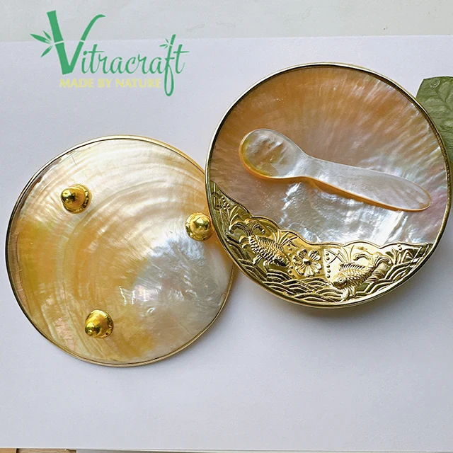 Handmade plate serving Caviar eggs Made from High Quality Natural Mother of Pearl shell Perfect for serving Caviar Size 10cm