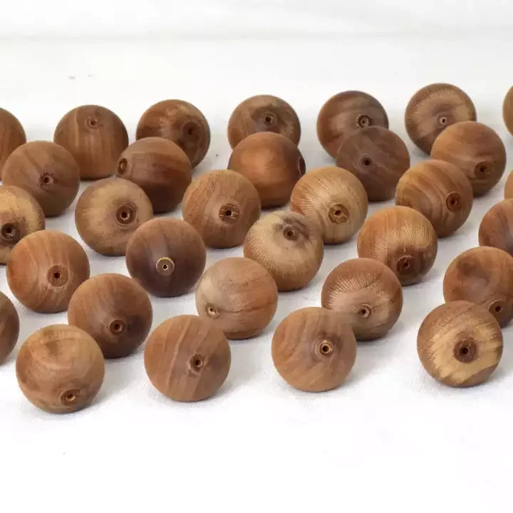 Natural Mysore Sandalwood Unpolished Beads  Big Size Wooden Ball for Meditation Chanting Jaap Mala Rosary  16/18/20/22/24 mm