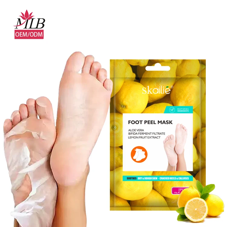 Wholesale Private Label Organic Removal Calluses Exfoliating Coconut Lemon Foot Peel Mask Peeling Nourishing Spa Peel Foot Mask