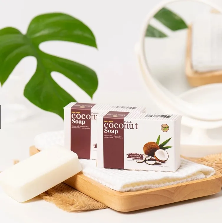 I-Nature Coconut Milk And Jasmin Rice Milk Nourishing Moisturizer Soap Size 100g Organic Natural Ingredient Made In Thailand