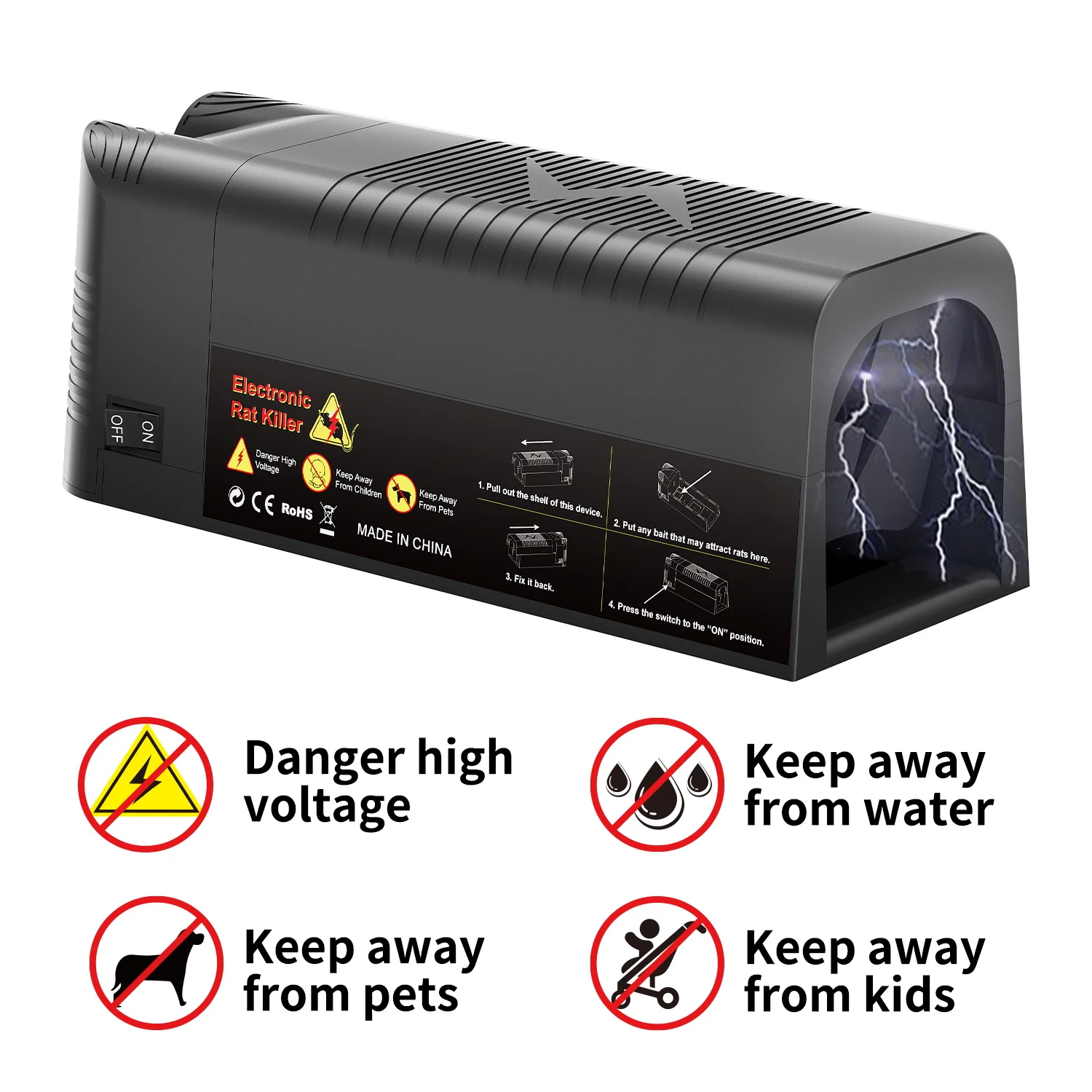 THANOS 2024 Electric Mouse Trap Indoor Electronic Rodent Trap MK08 Mouse Killer Hunting Mouse Rodent Killer Electric Shock Trap