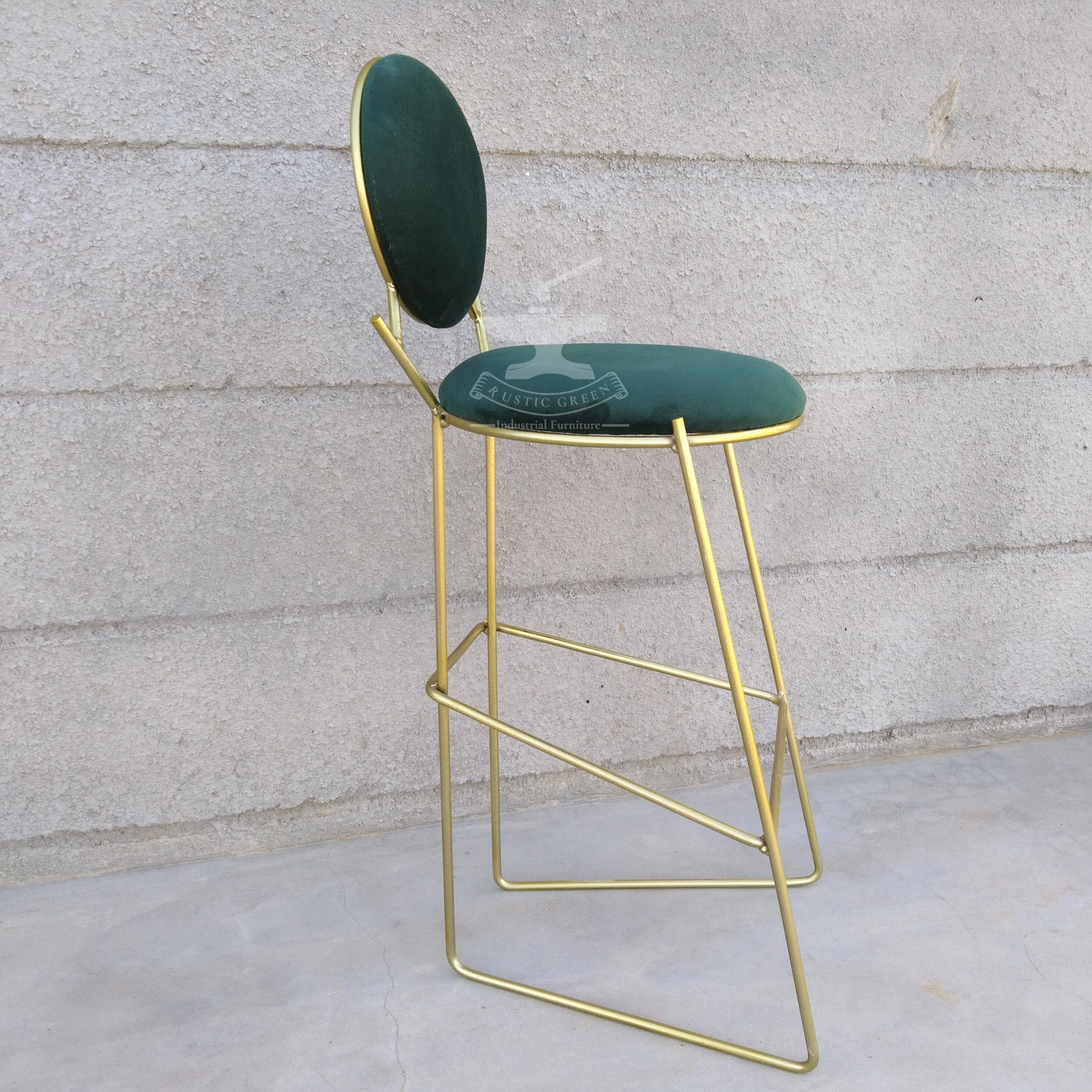 Gold Metal Bar Stool Velvet Counter Height Chair Modern breakfast bar stools