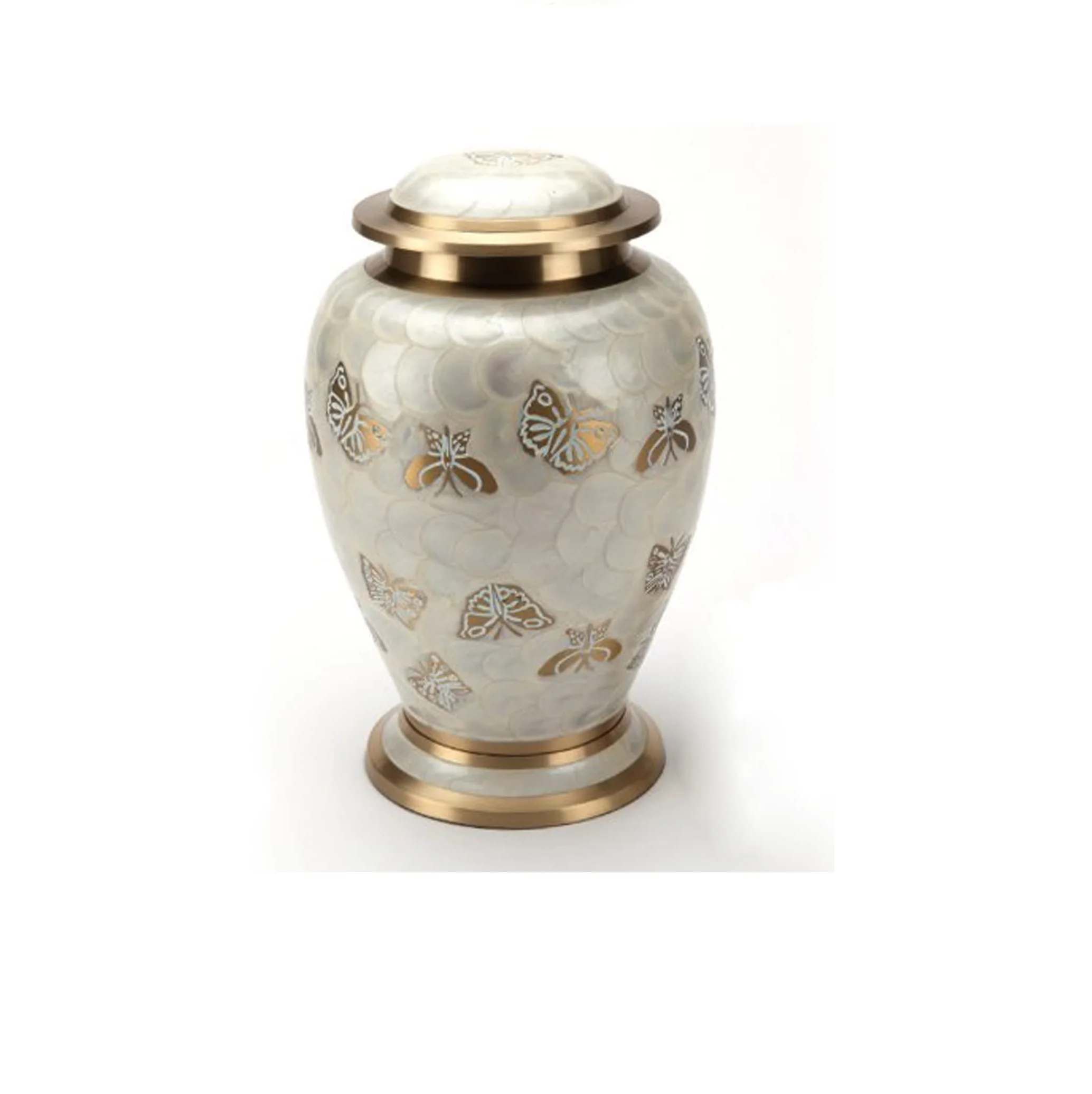 Hot selling Leaf engraved belt Cremation Urns funeral supplies brass cremation urns For Adult Ashes Keepsake Urns