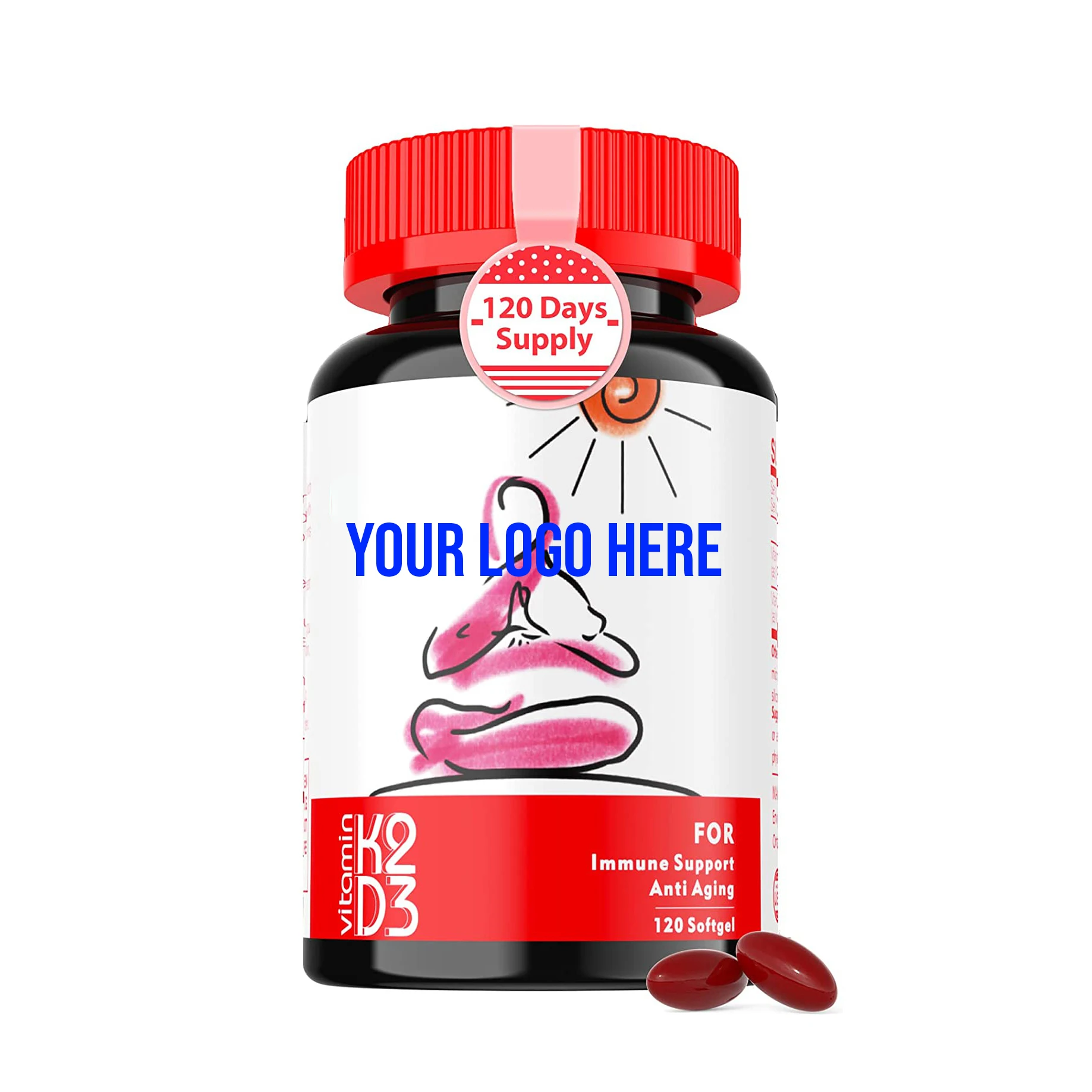 Vitamin D3 K2 (MK7) Bone & Heart Health MK7 Plant Based D3 K2 for Calcium Absorption, Teeth Health