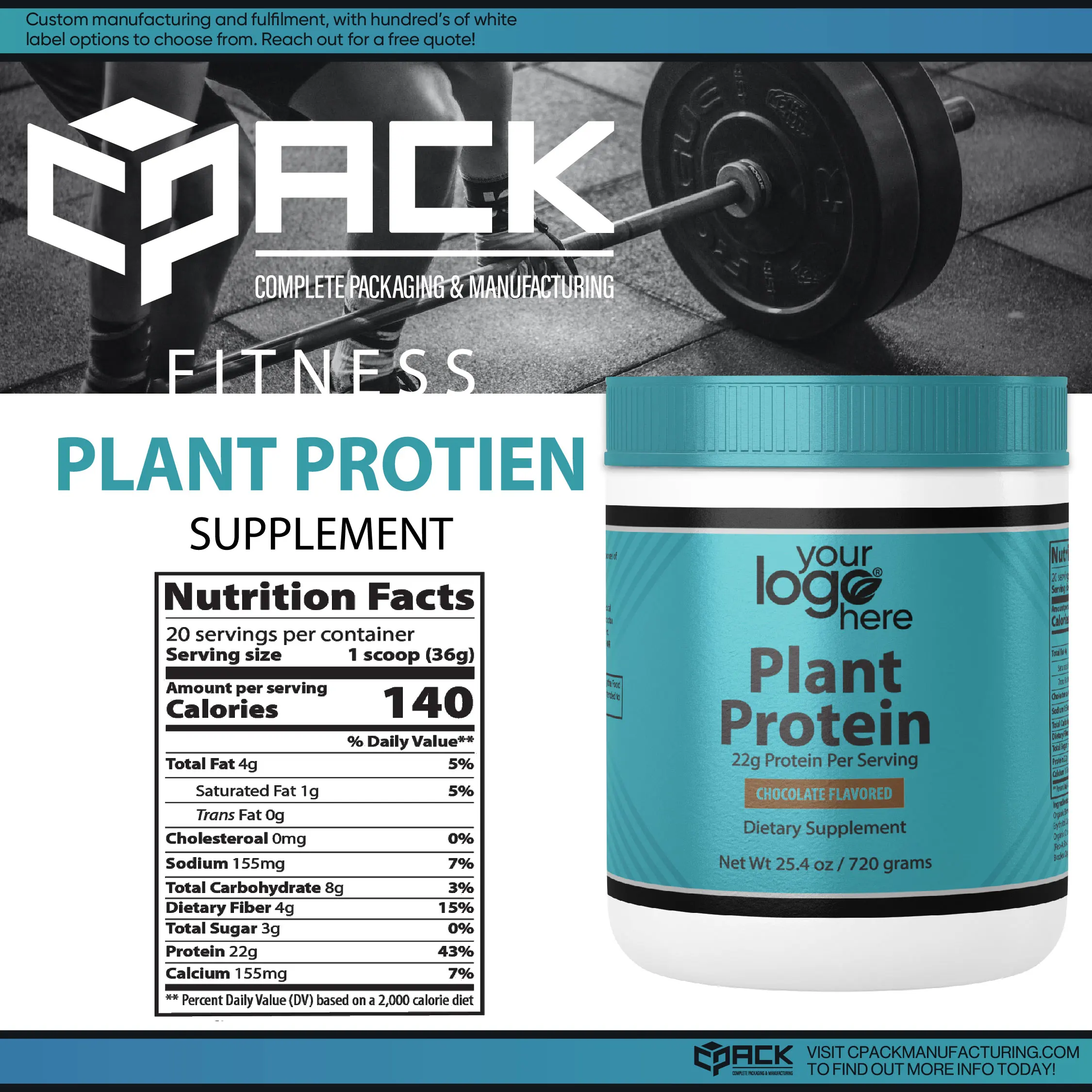 Private Label Protein Powder Plant Protein Sports Fitness Healthcare Supplement From US Supplier