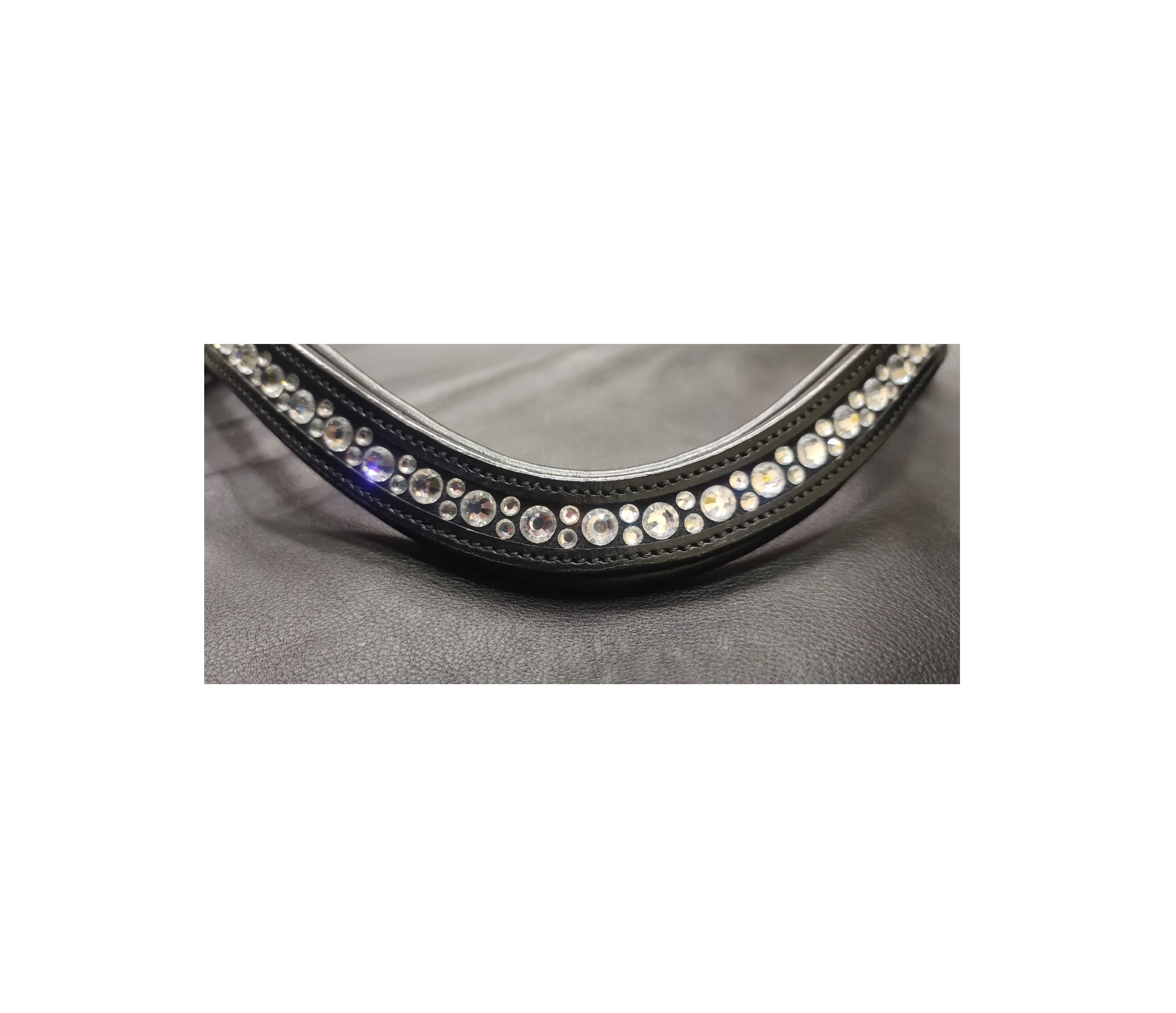 HORSE CRYSTAL BROW BAND Soft Padded Crystal Hot fix Rhinestones brow band
