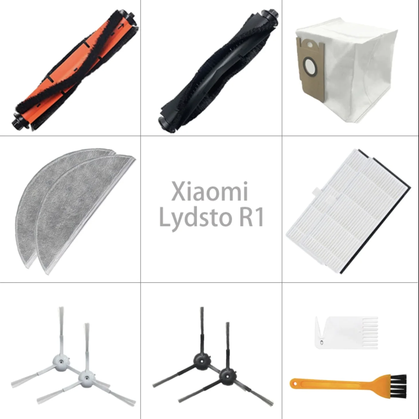 robot Vacuum Cleaner Replacement Parts Accessories Main Brush Dust Bag Filter Mop Cloth Side Brush For Xiaomi Lydsto R1