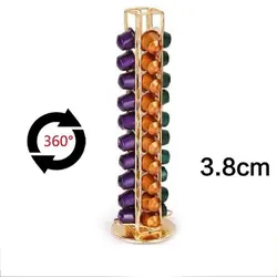 Wholesale Supplier Standing Eco Metal Gold Carousel Mug Cup Capsule Coffee Pod Holder