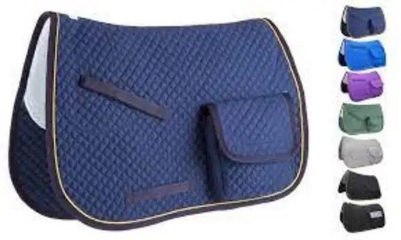 Wholesale Australian Quilted Saddle Pad Purple Color Comfortable Pocket Design with Polycotton Lining Customizable Logo