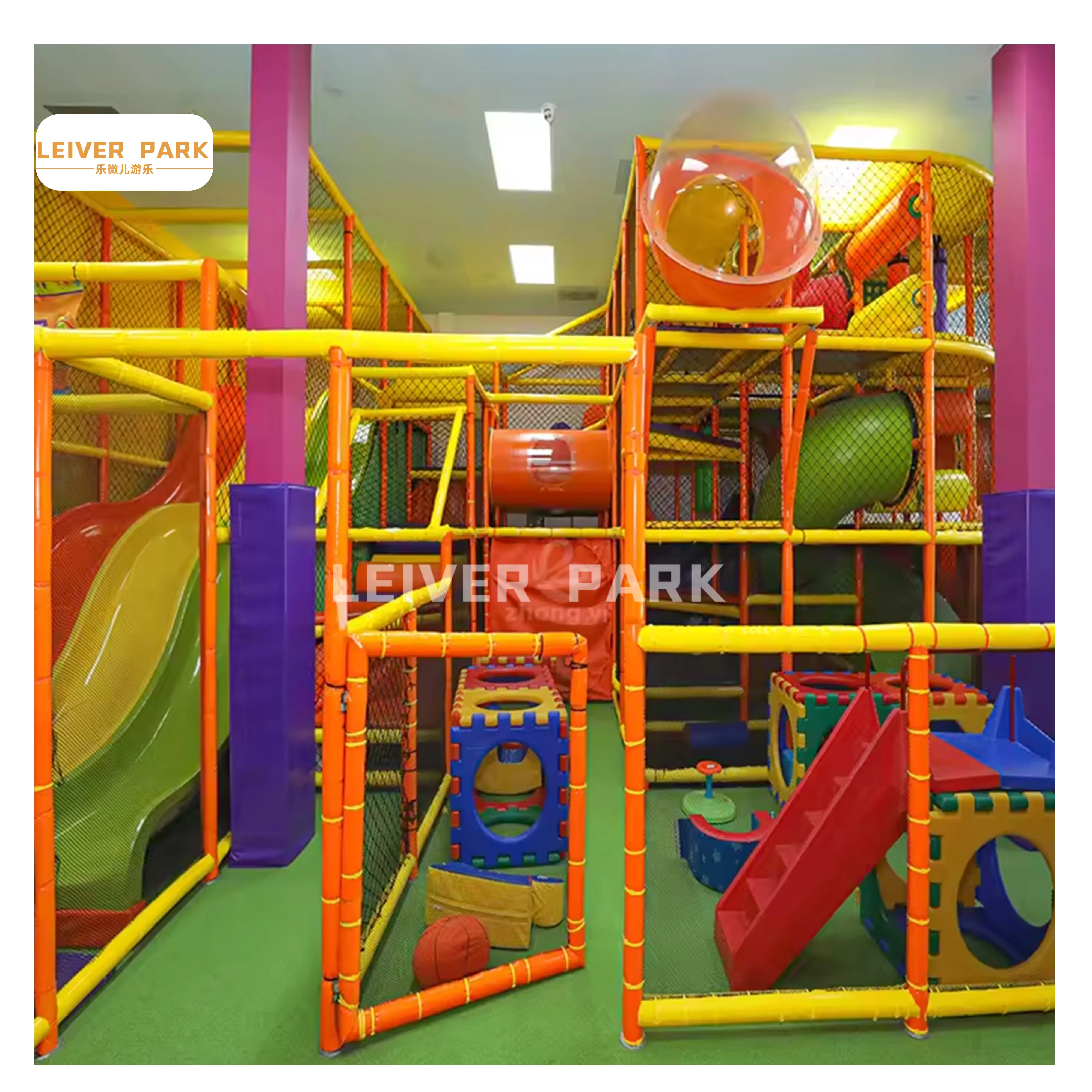 High Quality Indoor Kids Playgrounds Soft Play Equipment With Big Slides Kids Play Park Interactive Indoor Children Playground