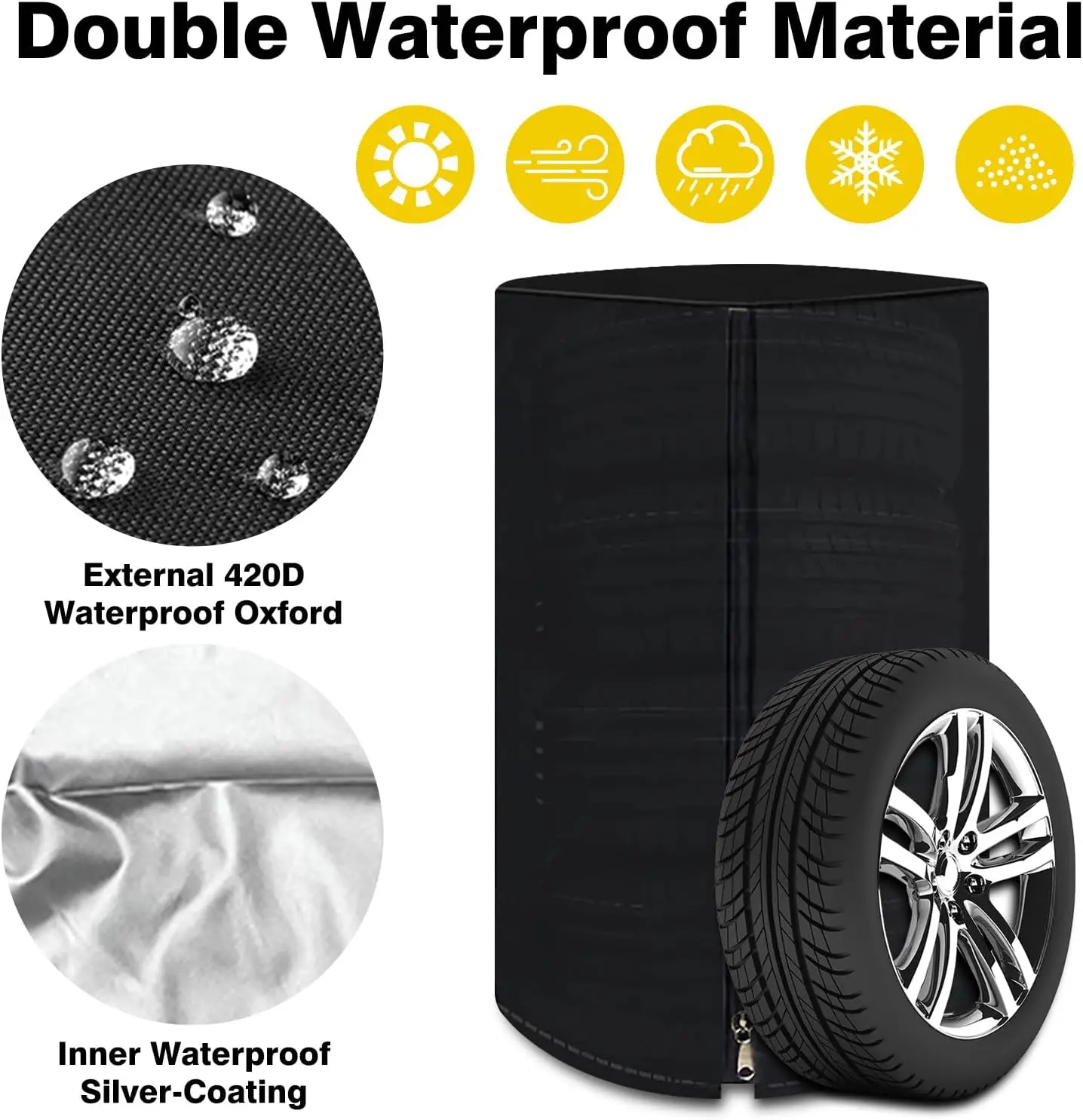 Car Spare Tire Covers For Storage Large Seasonal RV Tire Storage Cover Waterproof Outdoor Winter Tire Bags