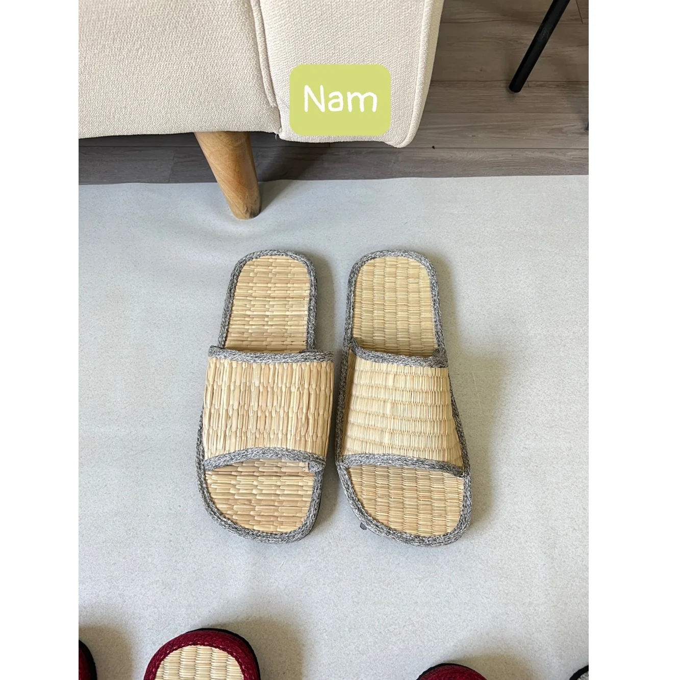 New Trending Seagrass Water Hyacinth Slippers Straw Plush Mesh Canvas Fur Platform Summer Natural Color Home Slippers
