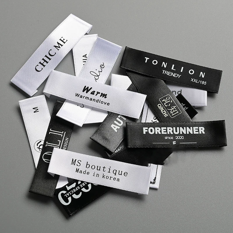 Luxury Woven Neck Custom Woven Printing Label Custom Labels For Logo Woven Label For Clothing Brand Clothes Hot Selling