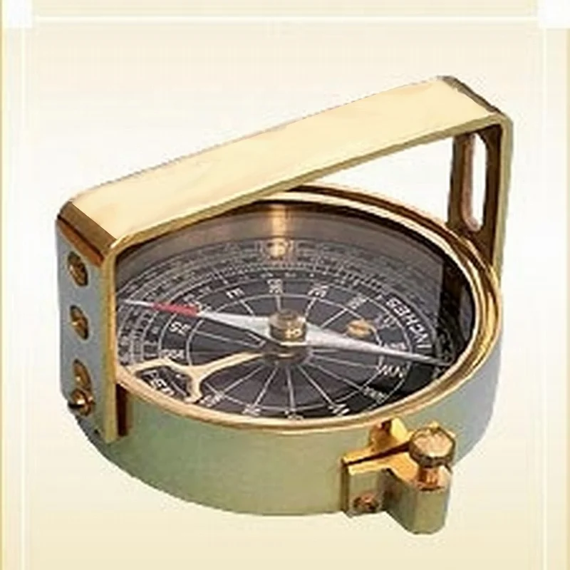 Beautiful Brass Compass Necklace Customizable Logo for Hiking Sports Travel-Elegant Engineering Nautical Pocket Compass Box