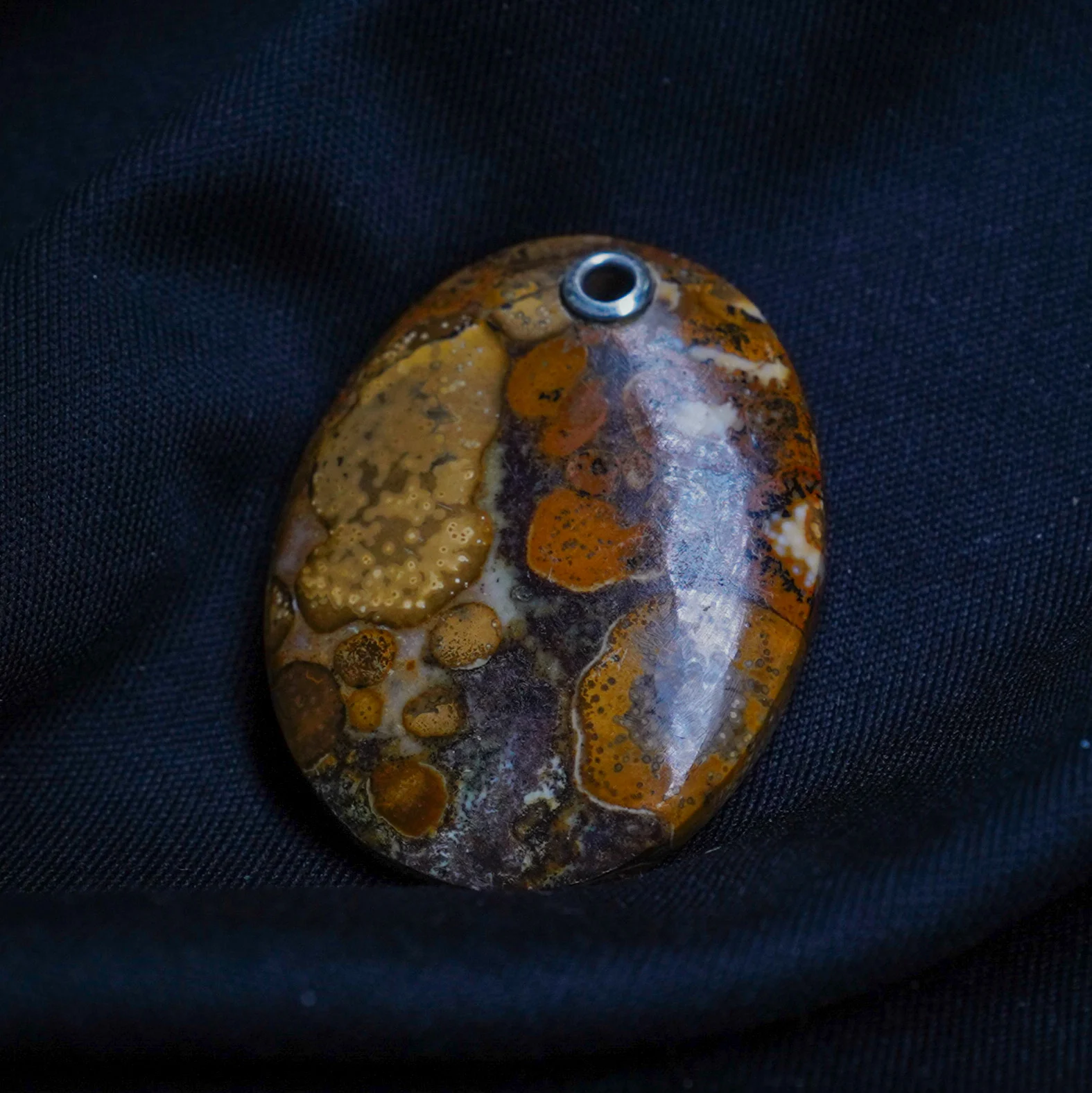 925 Sterling Silver Oval Jasper Gemstone Pendant