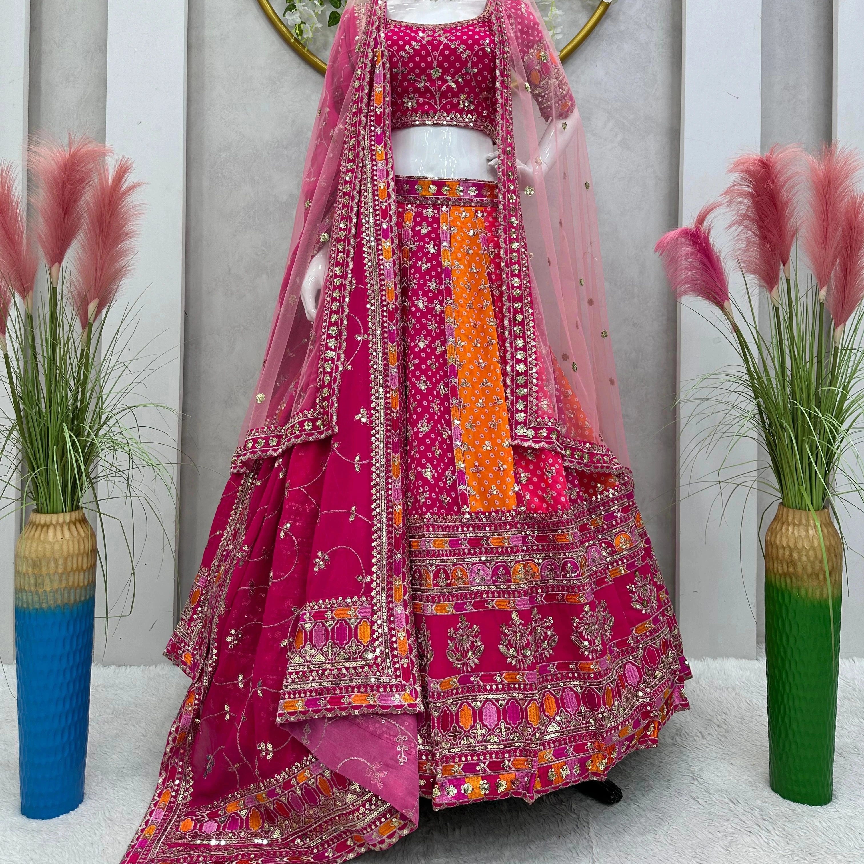 Дизайнерский дизайн lehenga choli новая трендная работа из фольги вышитая LEHENGA на жоржете делает вас лучшей красотой полной