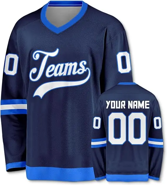 Personalized Custom Hockey Practice Jerseys for Men and Youth Stitched Printed Name Number Logo Ice Hockey Clothing