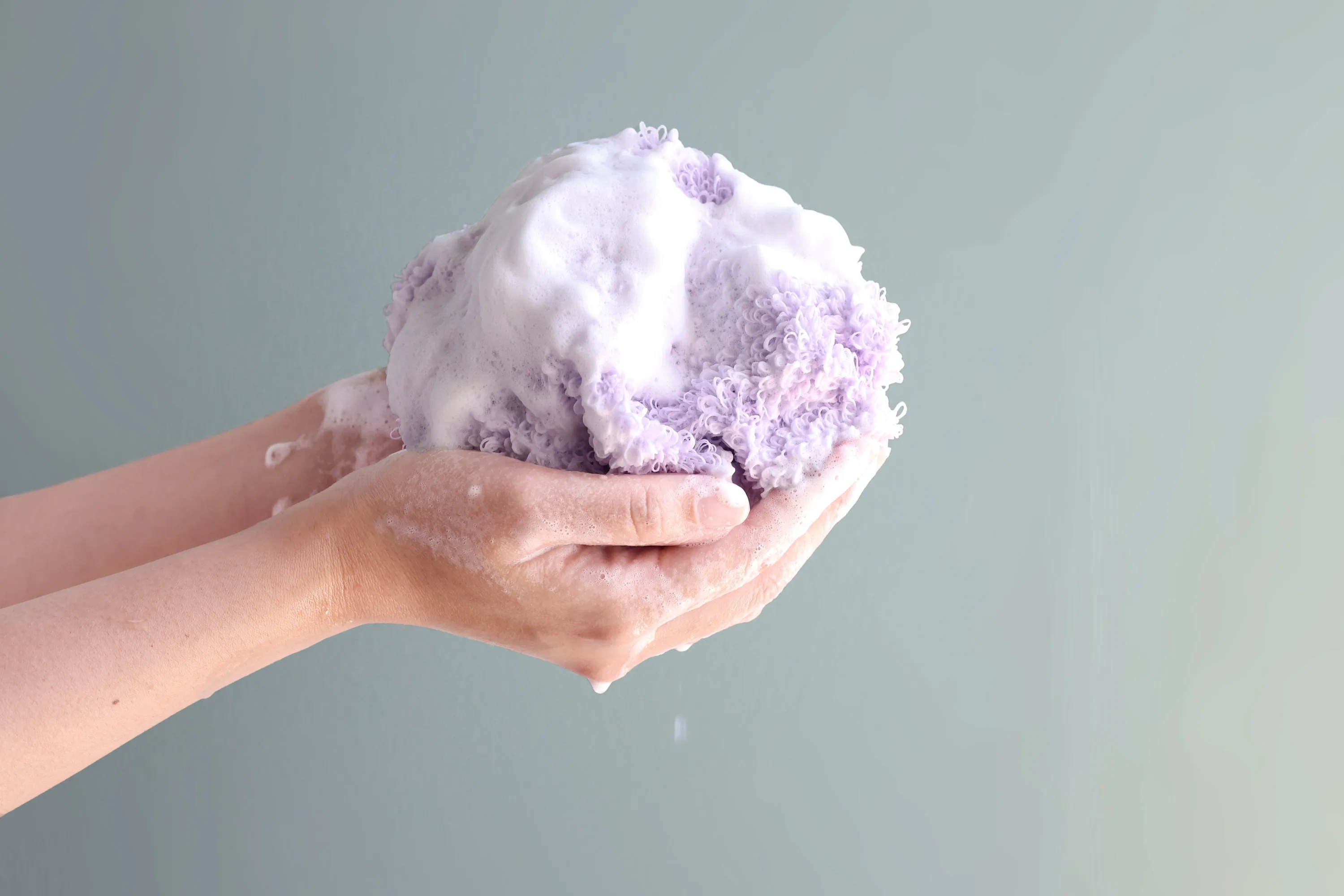 [Wholesale Product] Awamon Polyester Wash Towel Made in Japan Bath Towels Exfoliating Body Scrubber Soft Rich Bubble White