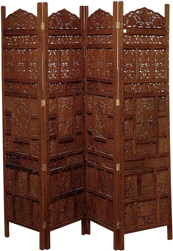 Room Divider Partition for Living Room 4 Panels - Room Separators Screen Panel for Home & Kitchen to be Placed in Zig-Zag