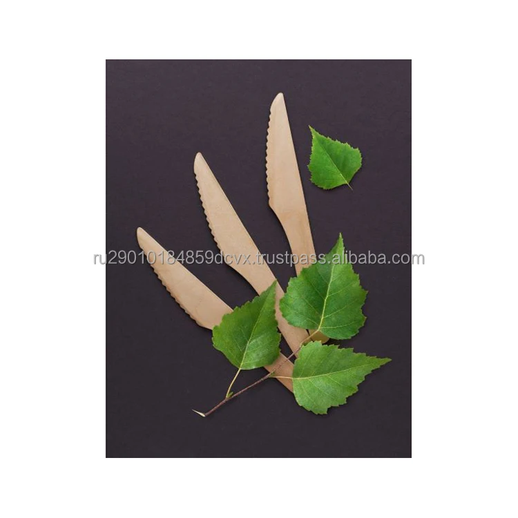 Natural wooden knife disposable absolutely safe for health helping to preserve the environment
