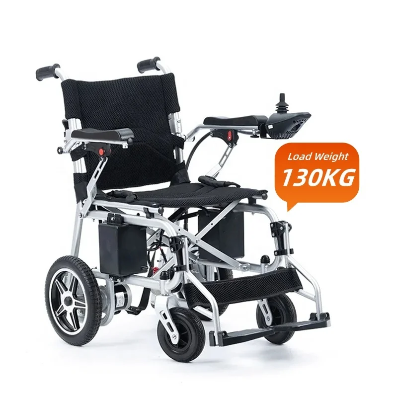 Lightweight folding carbon steel material lead-acid battery smart brake disabled Portable Electric Wheelchair