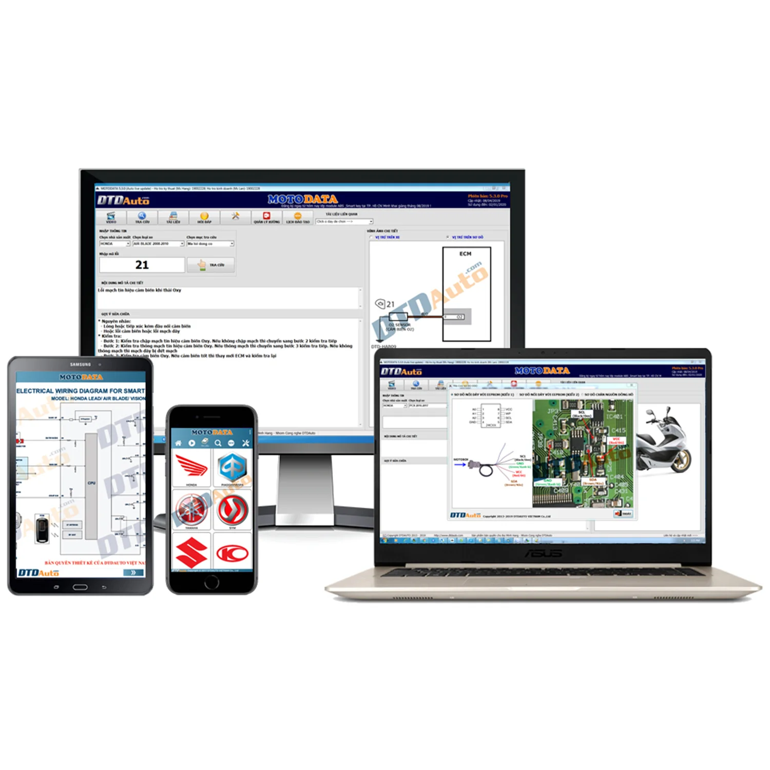 MOTODATA Lookup Mechanical and Electrical Specifications, Support Android, IOS and Windows Device as Smartphone