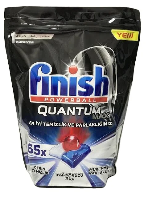 DISHWASHING MACHINE DETERGENT FOR FINISH QUANTUM MAX 65 TABLET CAPSULE ORIGINAL FOR FINISH