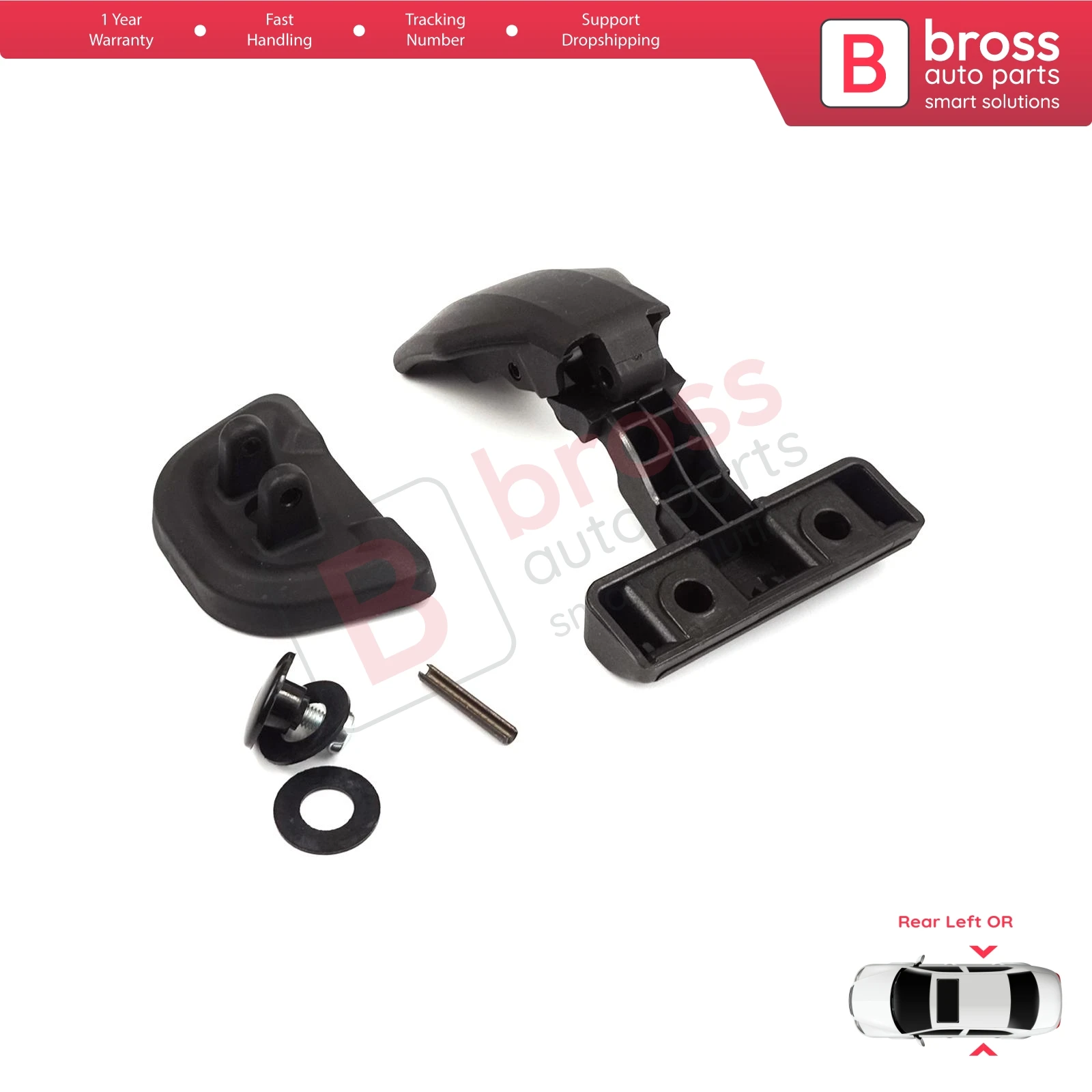 BDP1362 Rear Sliding Door Window Glass Latch Bracket for Ford Transit Tourneo Courier C4A B460 MK1 2014-2023 5-Door