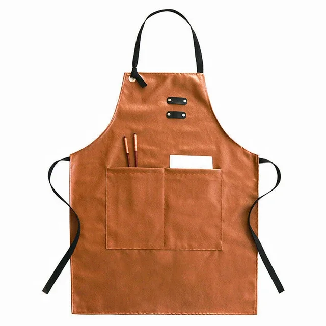 Custom Logo BBQ Leather Work Tool Salon Apron Chef Cooking Barber Kitchen Aprons House Garden Woodwork Apron