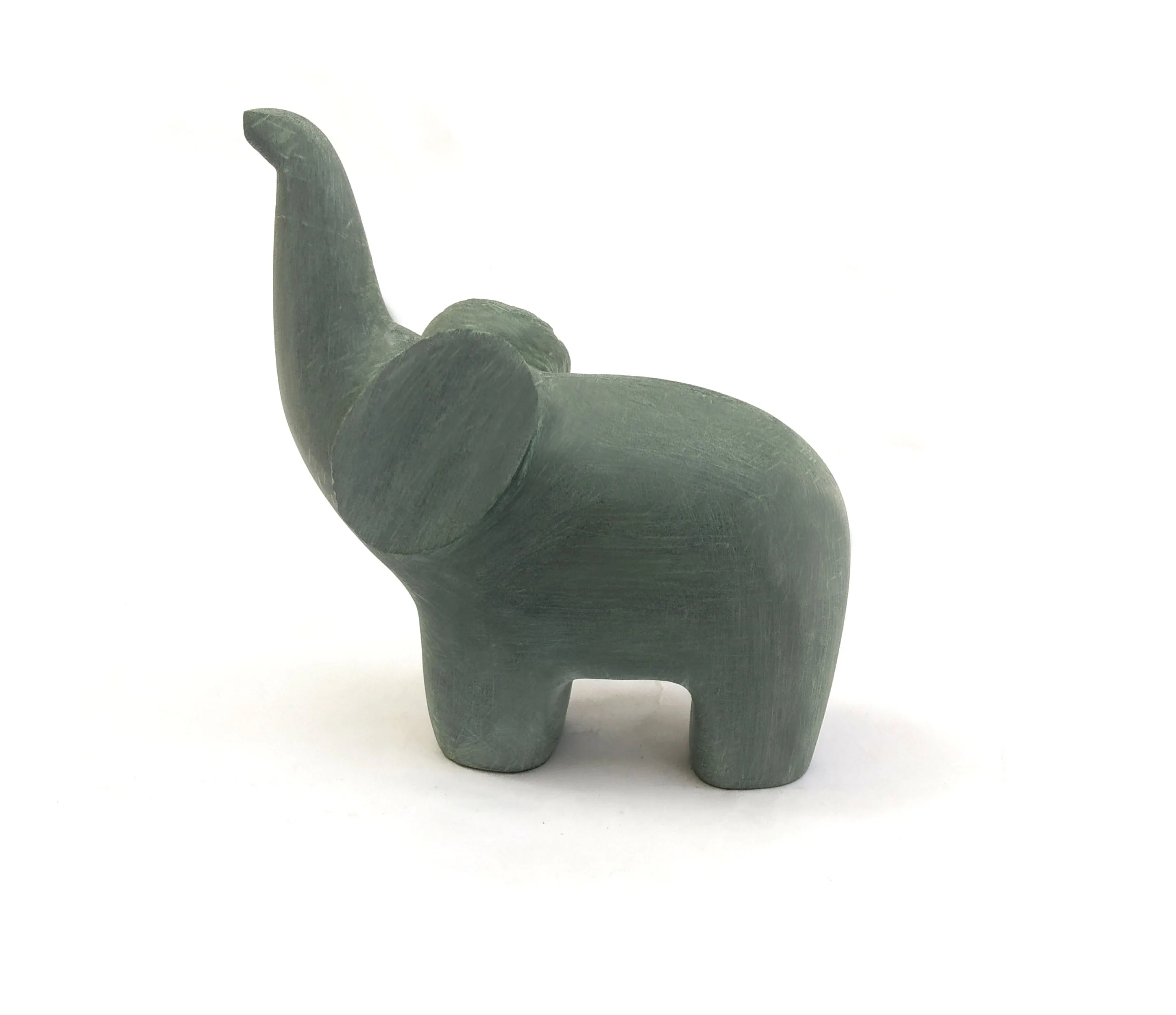 Grey Stone Paleva Soapstone Small Curvy Cute Baby Elephant New Style Home Decor Idol Status Figurine Carved Animal