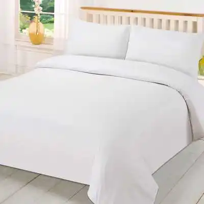 Double Bed Set Polycotton White Made in Turkey