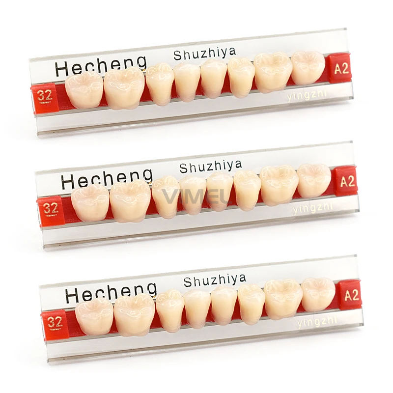 84pcs Dental Rigid Synthetic Resin Teeth Improved False Denture A2 L425 /32/37 Synthetic Artificial Resin teeth