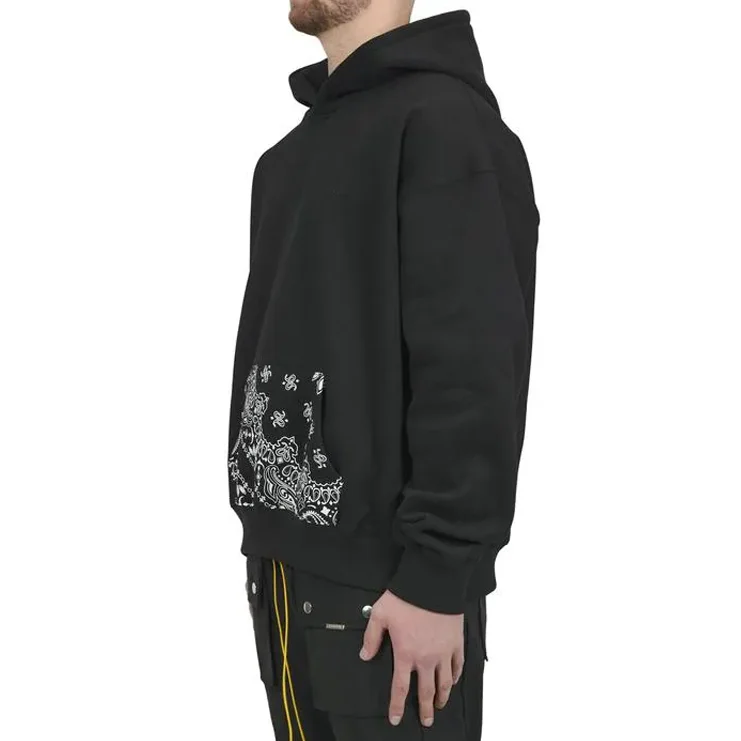 Hot-Sale Newest Design Bandana Paisley Pattern Fleece Full Face Custom Print Full Zipper Up Hoodie Man  All Colors And Sizes