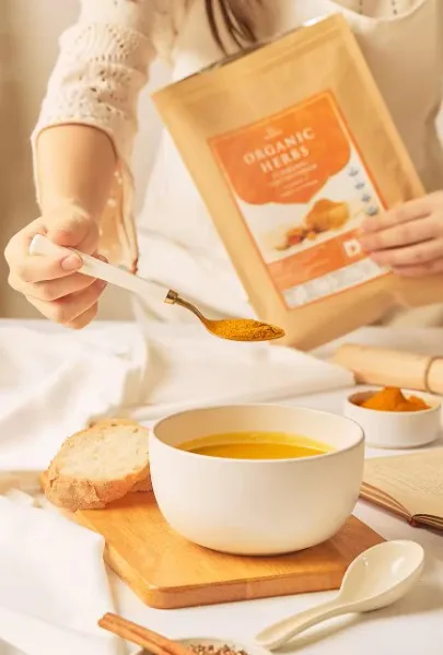 HOMTIEM 8 Oz (227g) Organic Turmeric Root Powder Curcumin Powder Superfood Vegan Gluten Free Non GMO No Additives