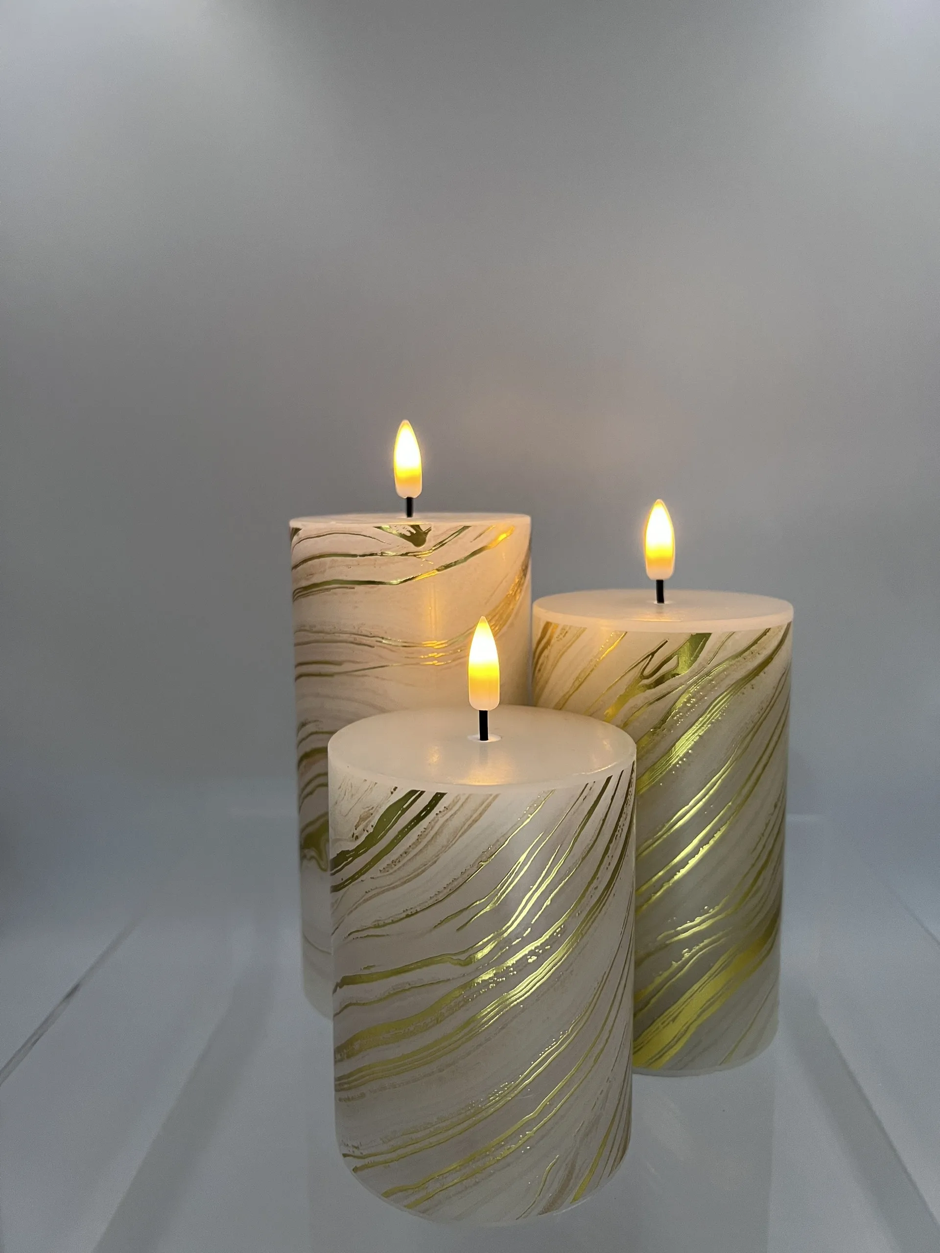 Party decoration - light up electronic candles -  Green plastic candle battery flickering Led candle - Vietnam High quality
