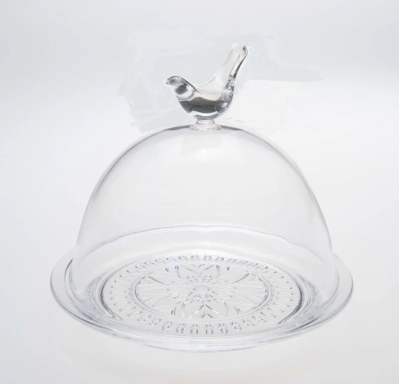 Clear Acrylic Cake Stand with Cover - Small