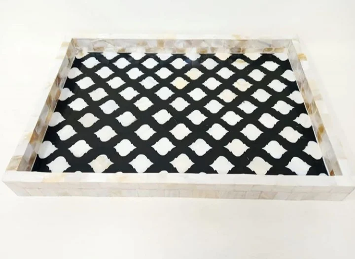 Wholesale Mother Of Pearl Inlay Serving Tray Best Quality Hand Made MOP Trays Factory Price