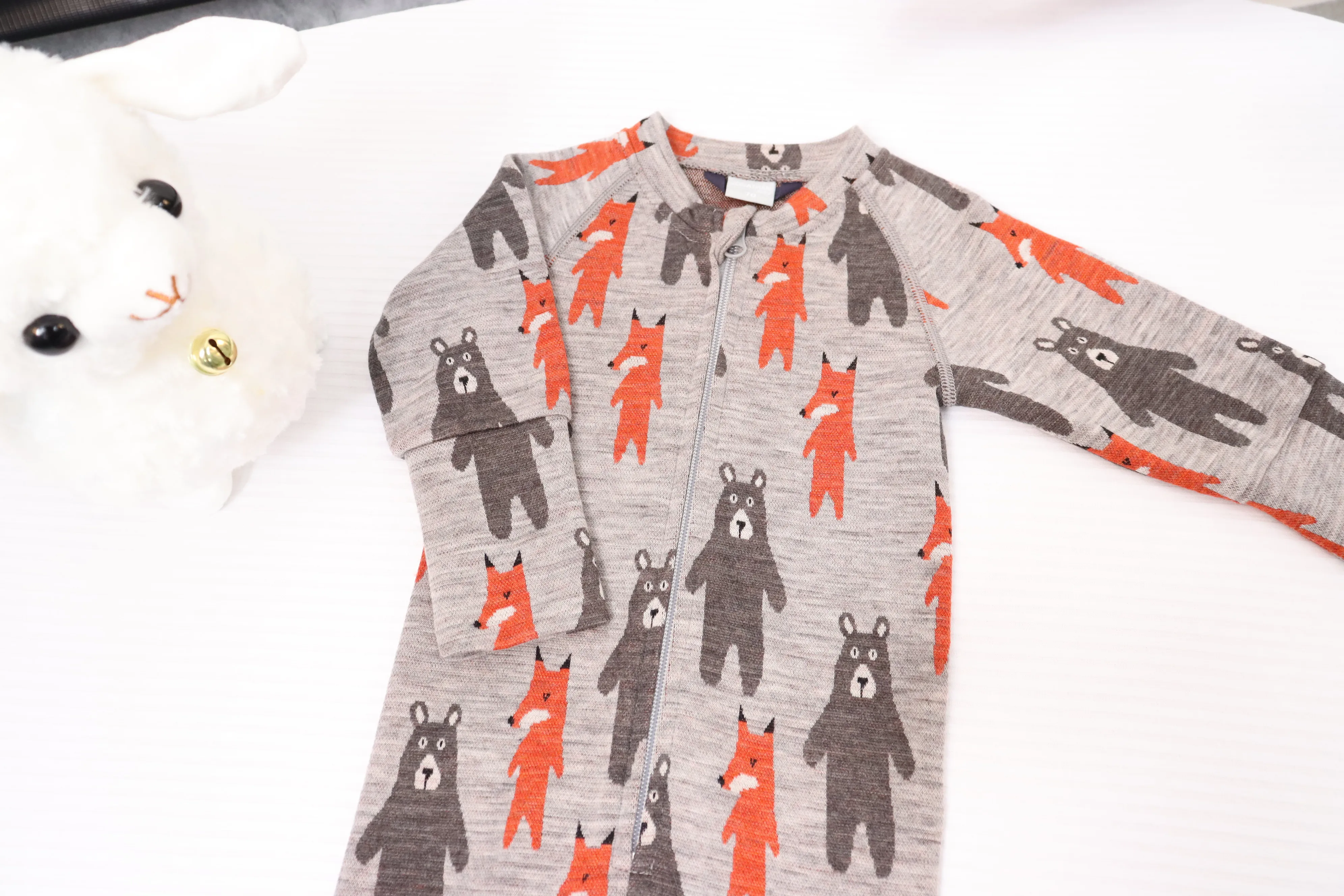 LEHEHE   Customized 100% merino wool babys body wear  jumpsuit with cute cartoon pattern