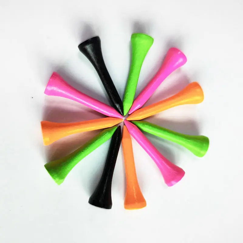 Custom Logo Bamboo Tees Logo Printed Wood Golf Tees Biodegradable 100% Natural Bamboo Golf Tees