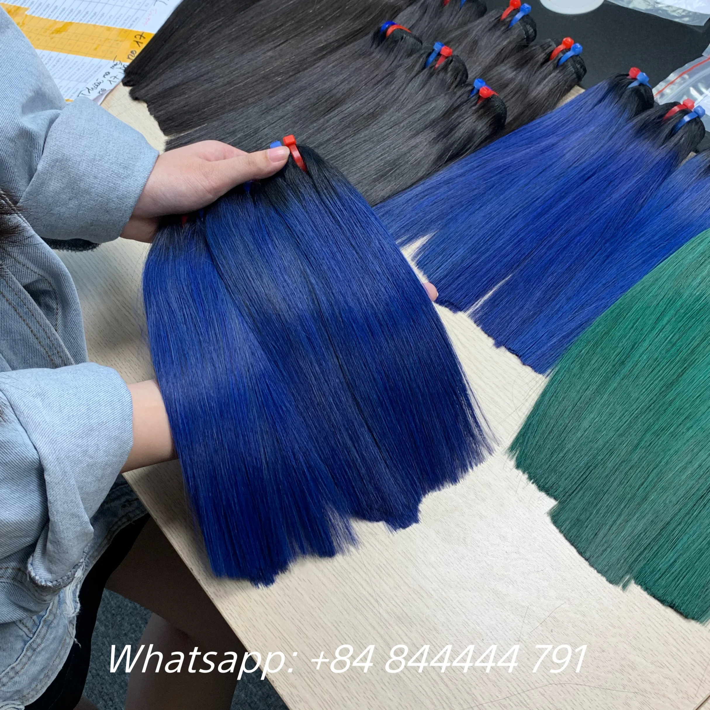Цветные прямые человеческие волосы на заказ необработанные вьетнамские шнуровке спереди