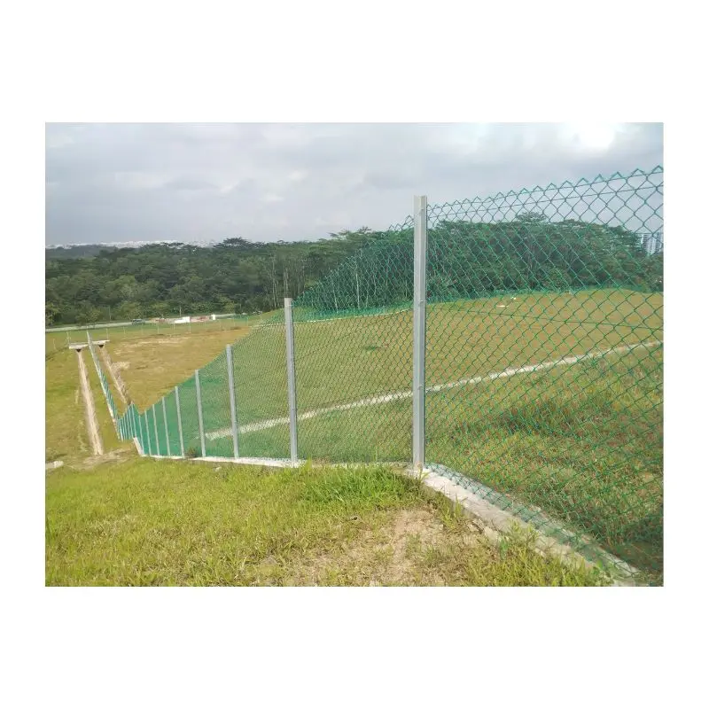 6 foot 7 foot  8 foot PVC coated chain link Fence with fence post with twisted knuckle edge in roll for farm garden and yard