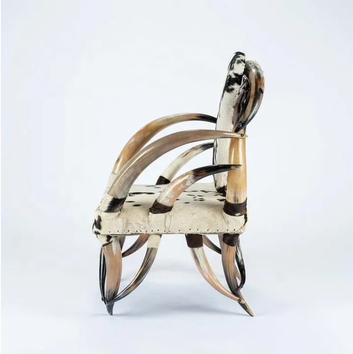 Natural Buffalo Ox Horn Chair High Designable and Antic Strong Natural Polished Buffalo Ox Horn Chair For Home Decor