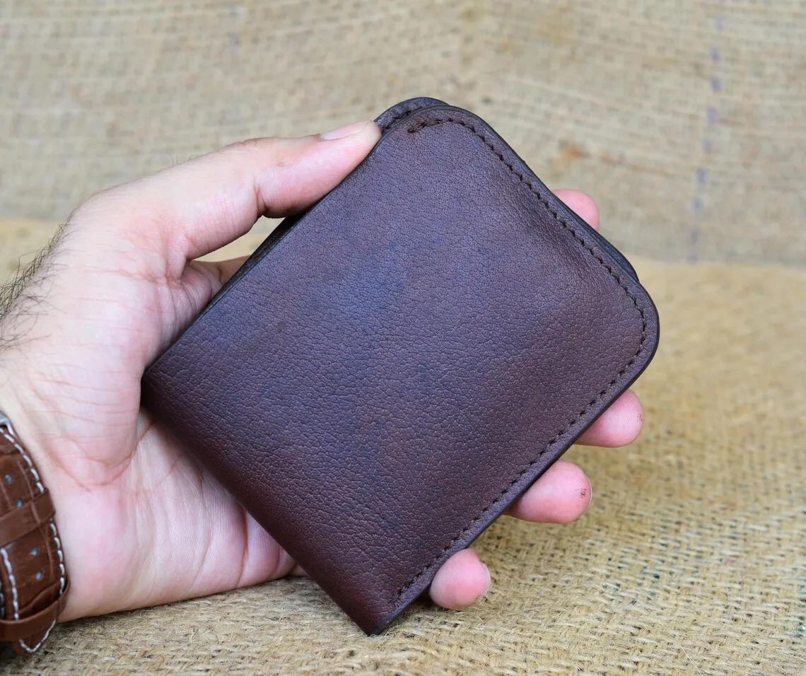 Best Brand 2024 Men Wallet Handcraft Vintage Buffalo Leather Credit Card Holder Premium Quality Women Luxury Wallet For Unisex