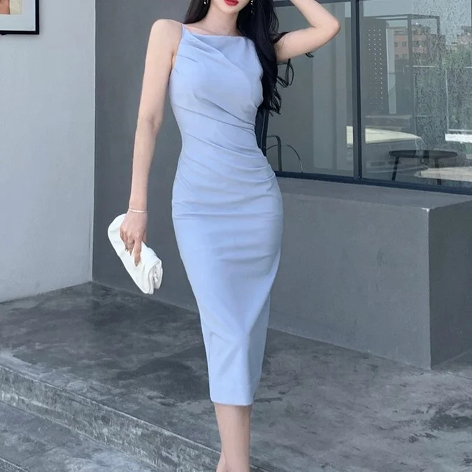 Оптовая продажа, женское сексуальное коктейльное платье на бретелях-спагетти, женские Сексуальные облегающие платья, женское элегантное вечернее платье