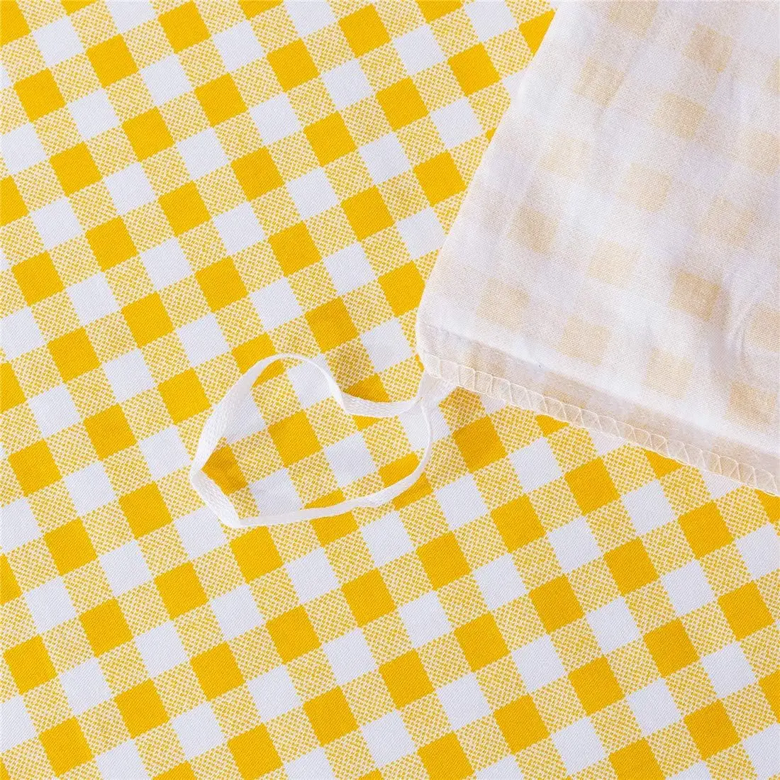 Yellow Plaid Duvet Cover Set Queen 100% Cotton Ultra Soft Grid Bedding Reversible Gingham Geometric Checker Bedding Set