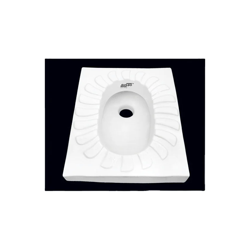 Genuine Supplier Selling White Ceramic New Design White Squat Pan without Fender at Best Price from India